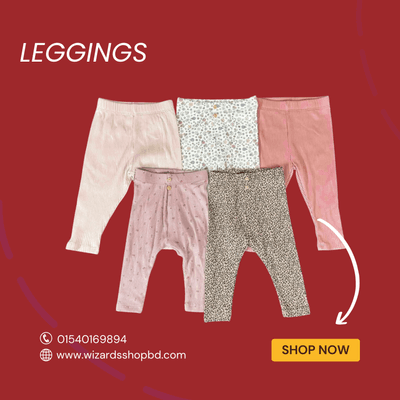 5 Pcs  Assorted Toddler Girls Cotton Stretch Printed Leggings_img_0